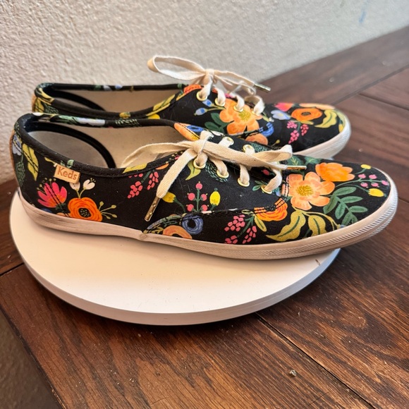 Keds Shoes - Keds x Rifle Paper Co. Champion sneakers in a black floral print size 6.5 womens